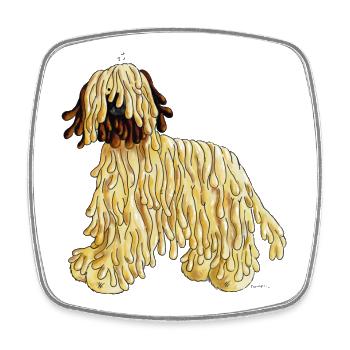 Briard - Berger de Brie - Hund - Viereckiger Kühlschrankmagnet - Weiß - Vorne