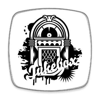 Jukebox Graffiti - Viereckiger Kühlschrankmagnet - Weiß - Vorne