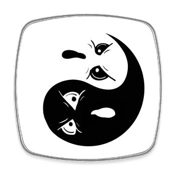 Yin Yang Ghosts I Halloween - Square fridge magnet - white - Front