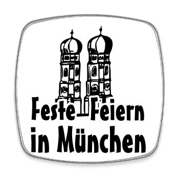 München Bayern Geschenk - Viereckiger Kühlschrankmagnet - Weiß - Vorne