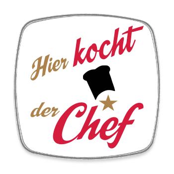 kochen - Viereckiger Kühlschrankmagnet - Weiß - Vorne
