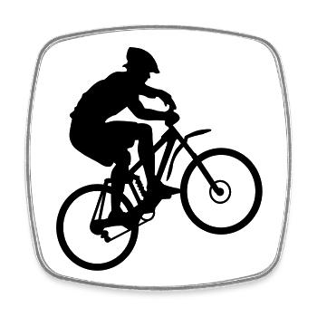 Biker - Viereckiger Kühlschrankmagnet - Weiß - Vorne