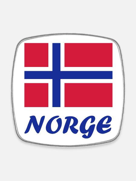 Norwegian flag - Square fridge magnet - white