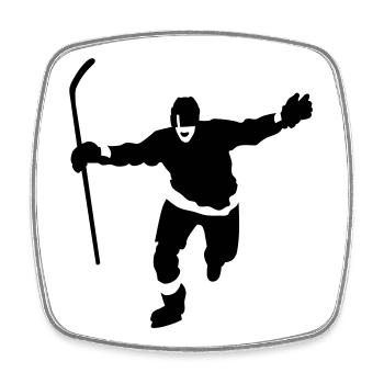 eishockey_2 - Square fridge magnet - white - Front