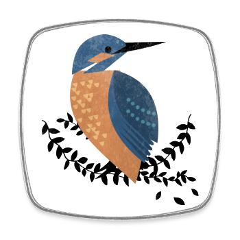 Oiseau de glace - Magnet carré - blanc - Devant