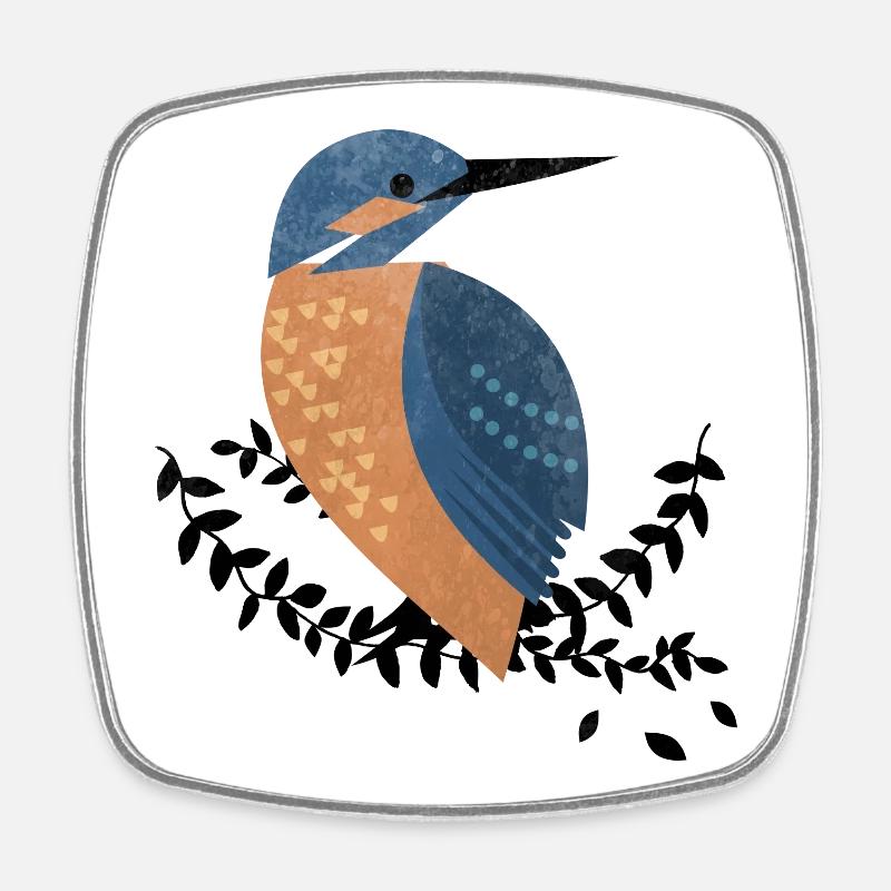 Eisvogel - Viereckiger Kühlschrankmagnet - Weiß