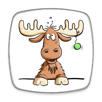 Funny Moose I Christmas I Cadeau drôle - Magnet carré - blanc - Devant