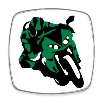 motorrad_14 - Magnet carré - blanc - Devant