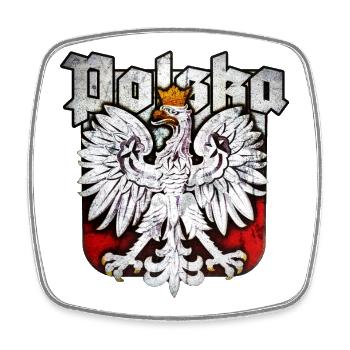 Pologne - Polska - Aigle - Édition Argent - Magnet carré - blanc - Devant