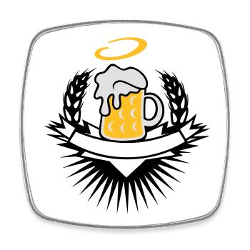 Une chope de bière comme un blason - Magnet carré - blanc - Devant