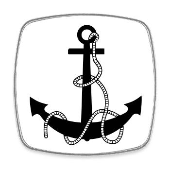anchor - Square fridge magnet - white - Front