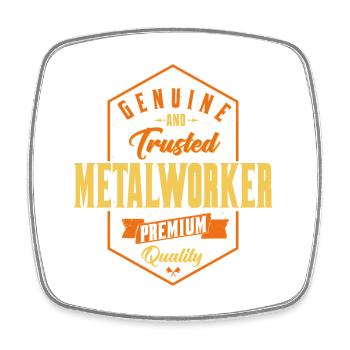 Genuine Trusted Metalworker Design - Viereckiger Kühlschrankmagnet - Weiß - Vorne