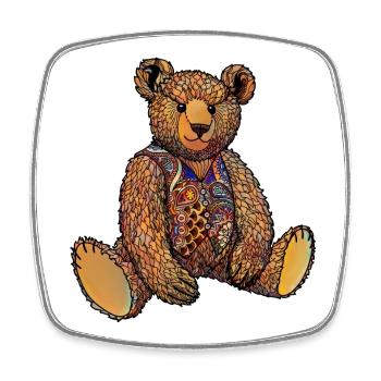 Aquarell Ted - Viereckiger Kühlschrankmagnet - Weiß - Vorne