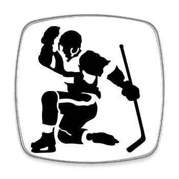 Eishockey goal - Viereckiger Kühlschrankmagnet - Weiß - Vorne