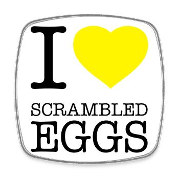 I LOVE SCRAMBLED EGGS Rührei - Viereckiger Kühlschrankmagnet - Weiß - Vorne