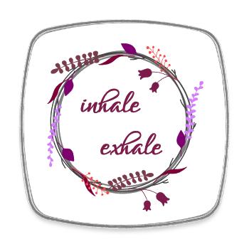 Inhale... Exhale... - Viereckiger Kühlschrankmagnet - Weiß - Vorne