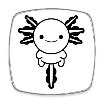 Axolotl - Viereckiger Kühlschrankmagnet - Weiß - Vorne