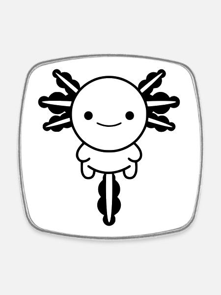 axolotl - Square fridge magnet - white
