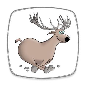 Cerf - cerf - cerf - Magnet carré - blanc - Devant