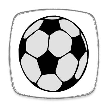 ballon-foot - Magnet carré - blanc - Devant