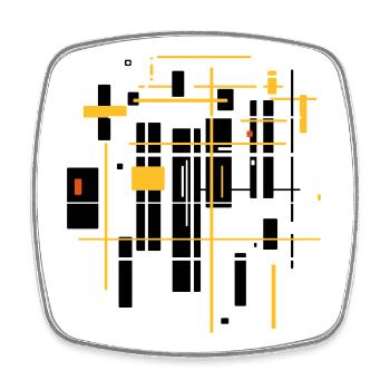 Architecture minimal landscape - Square fridge magnet - white - Front