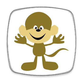 ape - Square fridge magnet - white - Front
