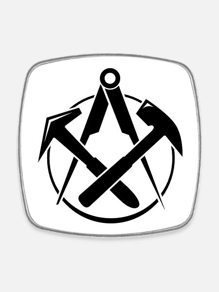 Roofers Guild - Square fridge magnet - white