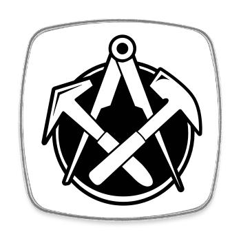 Roofer Logo - Square fridge magnet - white - Front
