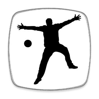 handball goalkeeper - Square fridge magnet - white - Front