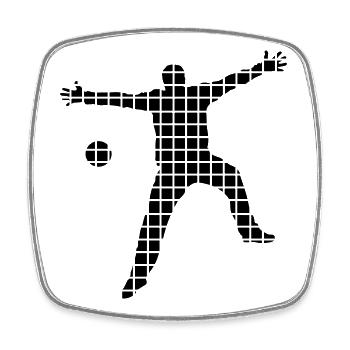handball goalkeeper - Square fridge magnet - white - Front