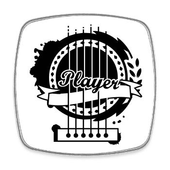 Une partie d'une guitare classique - Magnet carré - blanc - Devant