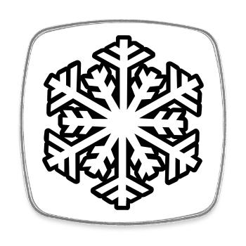 flocon de neige - Magnet carré - blanc - Devant