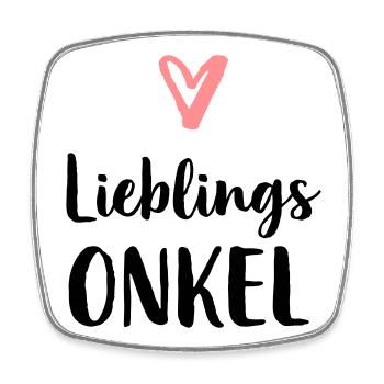 Lieblings Onkel Herz Geschenk Geburtstag - Viereckiger Kühlschrankmagnet - Weiß - Vorne