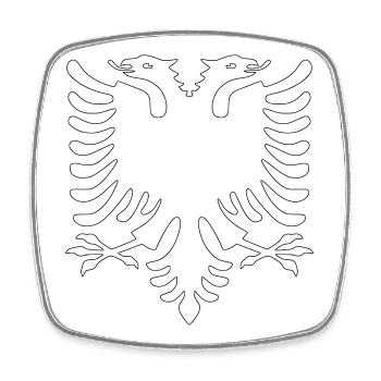 albanie Vektorgrafik - Viereckiger Kühlschrankmagnet - Weiß - Vorne