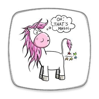 Oh! That's Magic I Unicorn Pupst stardust - Square fridge magnet - white - Front