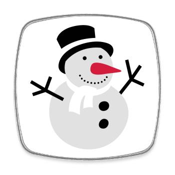 schneemann winter schnee - Viereckiger Kühlschrankmagnet - Weiß - Vorne
