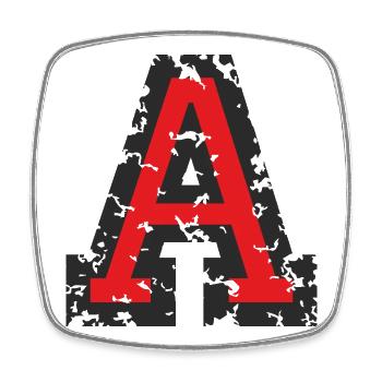 A (Vintage Rot) Buchstabe A - Viereckiger Kühlschrankmagnet - Weiß - Vorne
