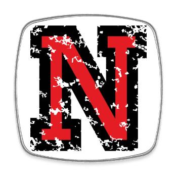 N (Vintage Rot) Buchstabe N - Viereckiger Kühlschrankmagnet - Weiß - Vorne