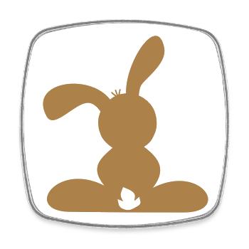 hase - Viereckiger Kühlschrankmagnet - Weiß - Vorne