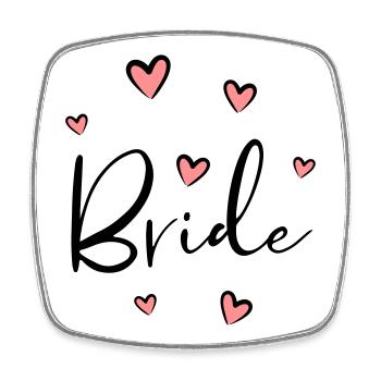 Bride Heart Bachelorette Party Gift - Square fridge magnet - white - Front