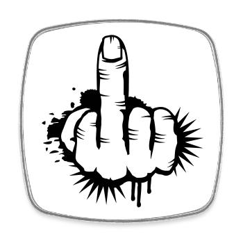 Middle finger Graffiti - Square fridge magnet - white - Front