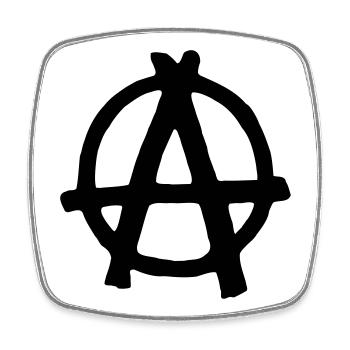Anarchy - Square fridge magnet - white - Front