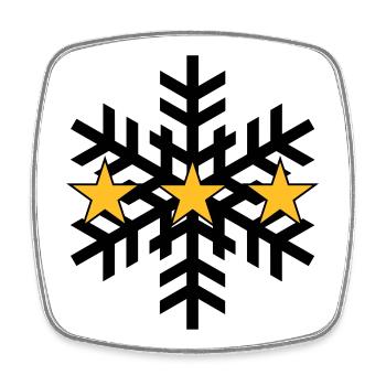 Skiing ! - Viereckiger Kühlschrankmagnet - Weiß - Vorne