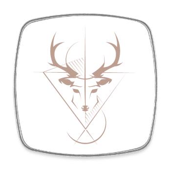 Hirsch Elch Symbol Logo icon Grafik Tiere Geweih - Viereckiger Kühlschrankmagnet - Weiß - Vorne