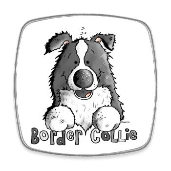 Süßer Border Collie - Hund - Viereckiger Kühlschrankmagnet - Weiß - Vorne