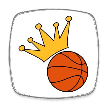 Basketball - Square fridge magnet - white - Front