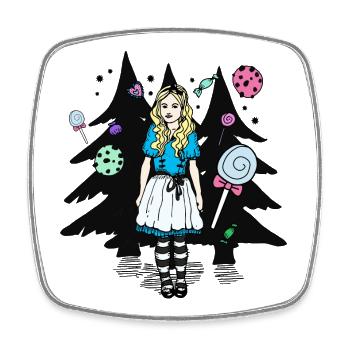 Sugar Town Alice dans la Forêt - Magnet carré - blanc - Devant