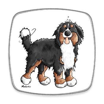 Bonne bouvier bernois - Chien - Chiens - Magnet carré - blanc - Devant