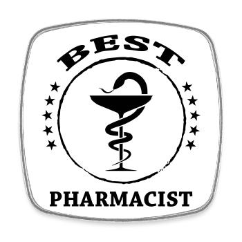 Best Pharmacist - Magnet carré - blanc - Devant