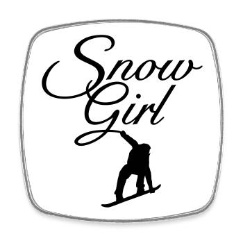 Snowgirl Snowboarderin Snowboard - Viereckiger Kühlschrankmagnet - Weiß - Vorne